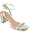 Journee Collection Chasity Womens Round Open Toe Block Heel Pumps In Green