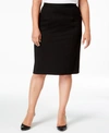 Kasper Skimmer Center Back Zip Pencil Skirt In Black