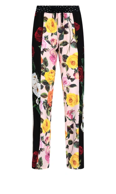 Dolce & Gabbana Patchwork Pull-on Drawstring Pants In Multicolour