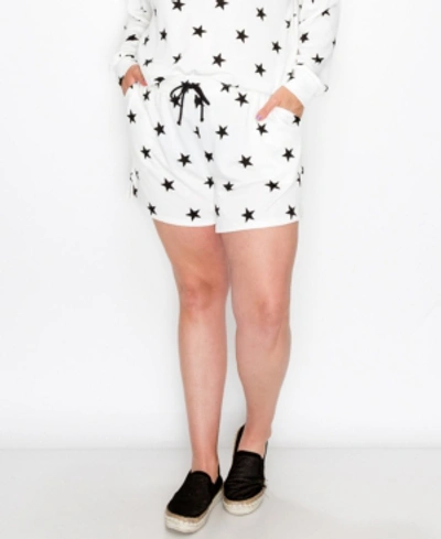 Coin 1804 Plus Size Star Pocket Shorts In White
