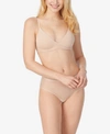 On Gossamer Beautifully Basic Lace Trim Plunge Bra In Champagne