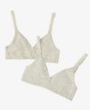 On Gossamer Women's Cotton Bralette, Pack Of 2 010404p2 In Heather Gray