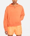 Nike Women's Cotton Acid Wash Hoodie In Atomic Orange/black
