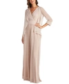 R & M Richards Open-front Jacket & Metallic Gown In Champagne