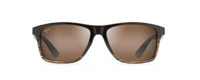 Maui Jim H798-01 Rectangle Polarized Sunglasses In Hclâ® Bronze