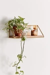 Urban Outfitters Addison Metal Bracket Wood Wall Shelf In Gold