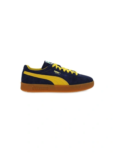 Puma Delphin Og Contrast-embroidered Suede Low-top Trainers In Dark Blue