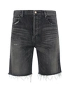 SAINT LAURENT SAINT LAURENT FRAYED HEM DENIM SHORTS