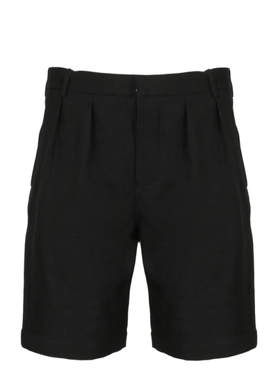 Saint Laurent Tailored Wool Shorts In Black