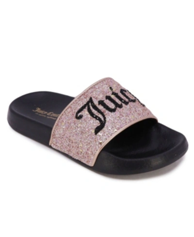 Juicy Couture Melrose Ave Glitter Slide Sandal In Gold