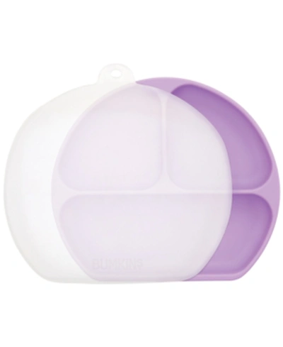 Bumkins Baby 3-section Grip Dish With Lid In Purple