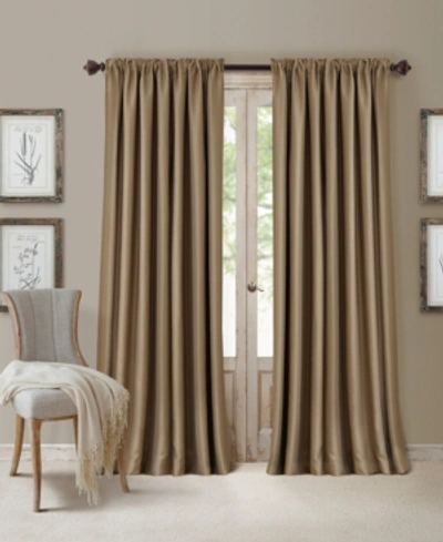 Elrene All Seasons Faux Silk 52" X 108" Blackout Curtain Panel In Antique Gold