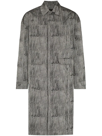 A-cold-wall* Static Graphic-print Dropped-shoulder Woven Coat In Grau