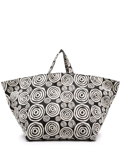 10 Corso Como Spiral-print Canvas Tote In Nude