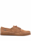 Sebago Askook Textured-suede Loafers In Braun