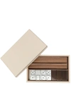 Pinetti Textured-leather Dominoes Set In Weiss