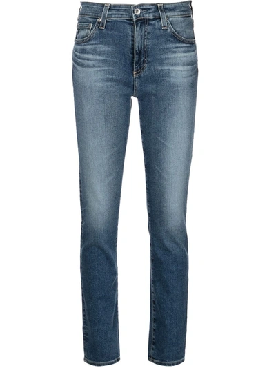 Ag Mari High Rise Slim Straight Jeans In 15 Years Shoreline In 12 Years Blue Dust