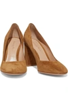 Gianvito Rossi Piper 85 Suede Pumps In Camel