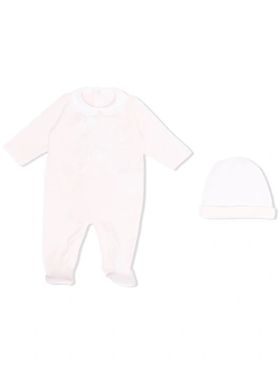 Roberto Cavalli Junior Logo-print Babysuit In 粉色