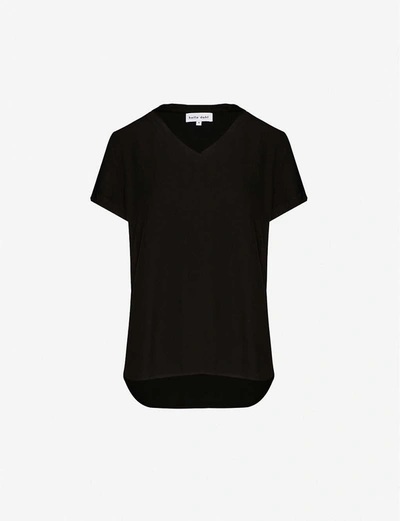 Bella Dahl V-neck Woven T-shirt In Vintage Black 039