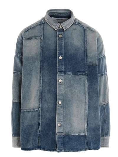 Ambush Men's Patchwork Denim Shirt Jacket In Mid Blue