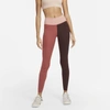 Nike One Luxe Women's Mid-rise Ribbed Leggings In Canyon Rust,clear