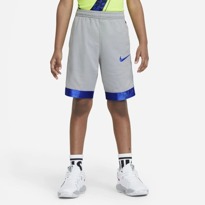 Nike Dri-fit Elite Little Kids' Shorts In Light Smoke Grey