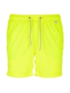 Mc2 Saint Barth Lighting Pantone Logo-patch Swim Shorts In Yellow