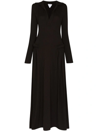 Bottega Veneta Gathered Maxi Dress - Women's - Polyamide/polyester/viscose In Brown