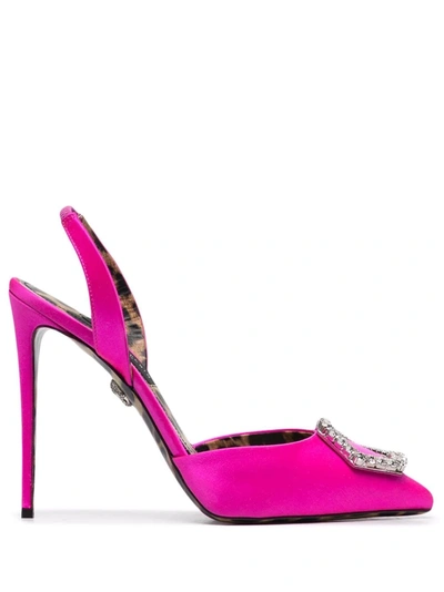 Philipp Plein Crystal Hexagon High-heeled Pumps In Rosa