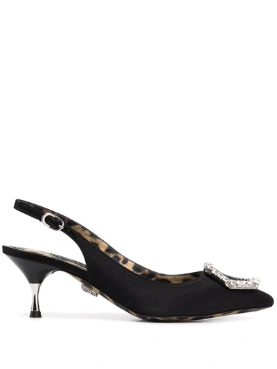 Philipp Plein Crystal Hexagon Pointed Pumps In Schwarz