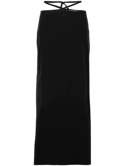 Christopher Esber Embellished Cutout Jersey Maxi Skirt In Black