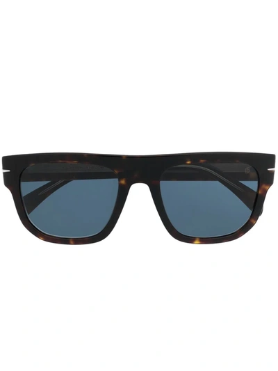 Eyewear By David Beckham Tortoiseshell Square Sunglasses In Braun