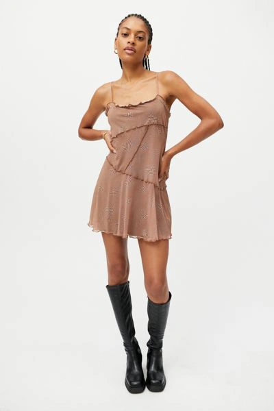 brown slip dress mini Staud Laura Mini Dress Dark Chocolate