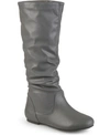 Journee Collection Women's Jayne Extra Wide Calf Slouchy Knee High Boots In Grey