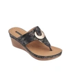 Gc Shoes Genelle Black Wedge Sandals In Black