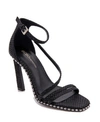 Bcbgeneration Balina Snake Embossed Ankle Strap Sandal In Black Leather