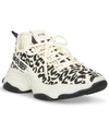 Steve Madden Women's Maxima Rhinestone-trim Trainer Sneakers In Leopard