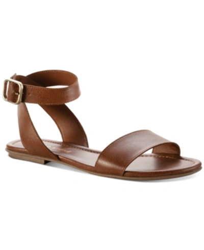 Sun + Stone Miiah Flat Sandals, Created For Macy's Women's Shoes In Brown