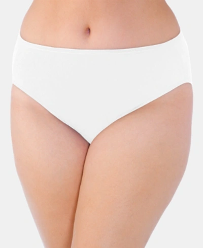 Vanity Fair Women's Illumination Plus Size High-cut Satin-trim Brief Underwear 13810 In Star White