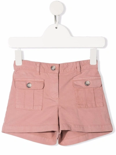 Bonpoint Kids' High-waisted Stretch-cotton Shorts In Pink