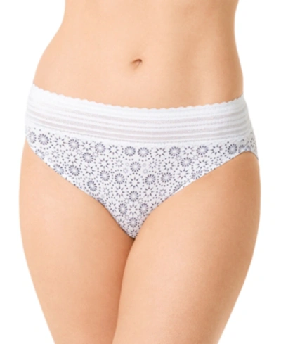 Warner's No Pinching No Problems Lace Hi-cut Brief Underwear 5109 In Evening Blue Star