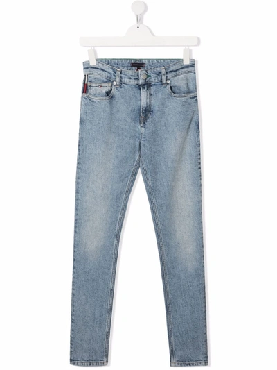 Tommy Hilfiger Junior Teen Mid-rise Slim-fit Jeans In Blue