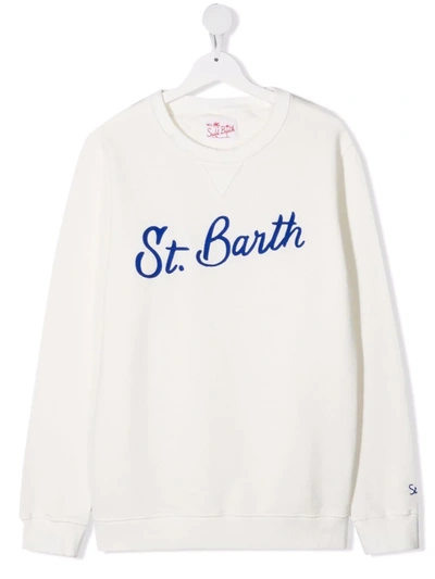 Mc2 Saint Barth Teen Logo-print Cotton Sweatshirt In White