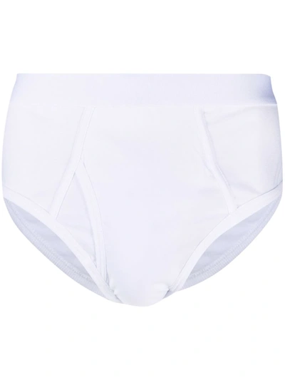 Comme Des Garçons Shirt Cotton-jersey Briefs In White