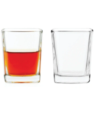 Circle Glass Square Shot Glasses, Set Of 6 In Clear