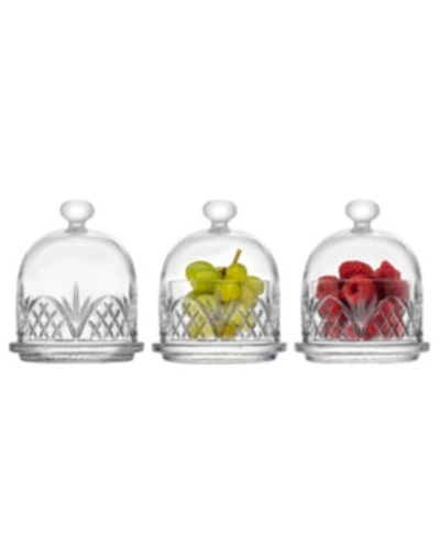 Godinger Dublin Set Of Three Covered Butter Dishes In Clear