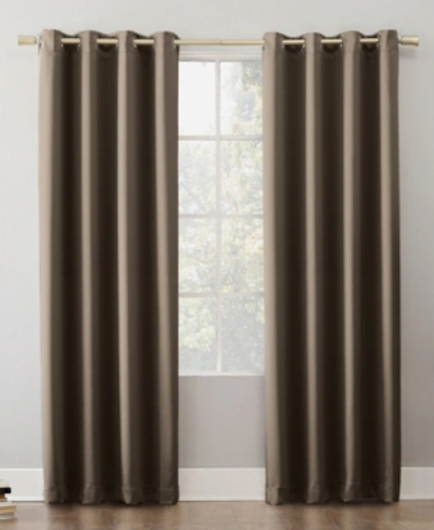 Sun Zero Oslo Grommet Theater Grade Extreme Blackout Grommet Curtain Panel, 108" L X 52" W In Taupe