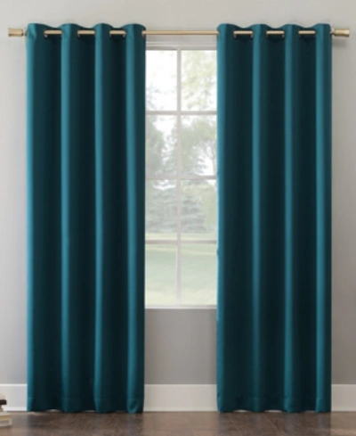 Sun Zero Oslo Grommet Theater Grade Extreme Blackout Grommet Curtain Panel, 108" L X 52" W In Teal