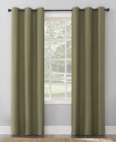 Sun Zero Cyrus Thermal Blackout Grommet Curtain Panel, 96" L X 40" W In Olive Green